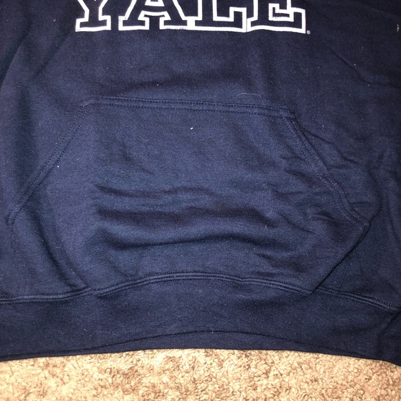 Vintage Yale Bulldogs Hoodie Adult Size Large Navy Sweatshirt Fall Winter Warm - Picture 6 of 14